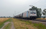 186 274 schleppte am 17.07.16 einen Kesselwagenzug durch Schmerkendorf Richtung Dresden.