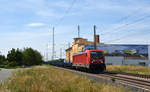187 149 führte am 20.07.19 einen gemischten Güterzug vorbei am Claas-Werk Landsberg Richtung Bitterfeld.
