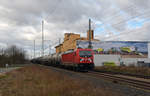 187 133 führte am 01.03.20 einen gemischten Güterzug vorbei am Landsberger Claas-Werk Richtung Bitterfeld.