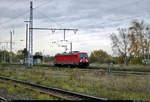 187 124-3 als Tfzf durchfährt den Bahnhof Angersdorf auf Gleis 10 Richtung Buna-Werke.