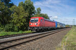 187 187-0 ist mit einem Mischer Richtung Süden unterwegs,gesehen am 14.09.2023 bei Kerzell.