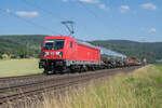 187 117-7 mit einem gemischten Güterzug bei Reilos am 25.06.2024.