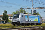 Lok 187 005-4 durchfährt solo den Bahnhof Pratteln.