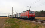 189 011 führte am 07.09.19 einen Containerzug durch Marxdorf Richtung Falkenberg(E). Ziel des Zuges war der Hamburger Hafen.