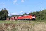 189 072-2 (DB) und 189 039-1 (DB) mit einem Kohlezug in Ratingen Lintorf, 24. August 2024