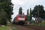 189 088-8 mit Containerzug in Krefeld am Km 44,4 am 25.07.2008