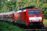 189 100-1 (Railion DB Logistics) fhrt am 3. Juli 2009 um 9:45 Uhr mit dem CNL durch Duisburg Neudorf