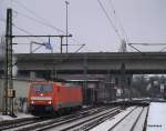 189 015-1 fhrt am 23.01.10 als Lz durch Hamburg-Harburg zu ihrem Zug zum Rangierbahnhof Maschen.