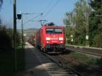 189 061-5 mit kurzem Gterzug am 13.10.10, Richtung Wrzburg, durch Himmelstadt.