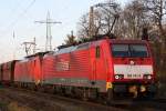 Railion 189 039+189 044 mit AK Kupplung und Erzzug am 20.11.10 in Ratingen-Lintorf