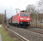 189 063-1 vor einem H-Wagenzug in Fahrtrichtung Norden.