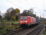 Am Nachmittag des 17.11.2014 zieht 189 - 010 - 2 ihren Güterzug nach Dresden - Friedrichstadt.