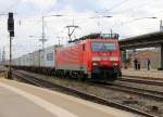 189 009-4 mit Containerzug in Fahrtrichtung Süden.