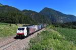 189 918 + 186 441 mit DGS 43112 am 29.06.2019 bei Campo di Trens. 