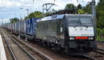 LTE Netherlands B.V. mit der MRCE  ES 64 F4-201  [NVR-Nummer: 91 80 6189 201-7 D-DISPO] und KLV-Zug aus Polen Richtung Rotterdam am 13.08.19 Berlin Hirschgarten.
