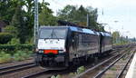 Rail Force One B.V., Rotterdam [NL] mit einem Lokzug mit der MRCE Dispo  ES 64 F4-104  [NVR-Nummer: 91 80 6189 104-3 D-DISPO] am Haken von  185 567-5  [NVR-Nummer: 91 80 6185 567-5 D-DISPO] am 29.09.20 Berlin Hirschgarten.
