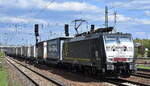 LTE Polska Sp. z o.o., Gdynia [D] mit der BRCE Lok  ES 64 F4-802  [NVR-Nummer: 91 80 6189 802-2 D-DISPO] und KLV-Zug aus Polen am 23.04.24 Höhe Bahnhof Schönefeld bei Berlin.