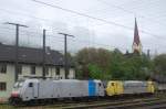 186 109 von Railpool und 189 903-8 warten am 15.5.2010 in Kufstein auf neue Aufgaben.