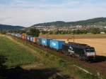 189 091 mit einem gemischtem Gterzug in Richtung Heidelberg.Am 31.07.10 in Grosachsen-Heddesheim.