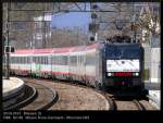 03.04.2010: MRCE ES 64 F4-099 durcheilt mit dem EC 88 von Milano Porta Garibaldi kommend den Bahnhof Klausen in Sdtirol
