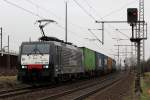 189 208 / ES 64 F4-208 der ERS Railways in Porz Wahn am 13.03.2012