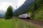 189 914 + 186 xxx Lokomotion / RTC mit Klv-Zug am 03.08.2013 in Colle Isarco gen Bolzano.