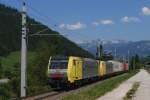 Die beiden RTC-Loks 189 903 und 189 902 fuhren am 06.08.13 mit dem umgeleiteten LM-STEC 41857 (Kln-Eifeltor - Trieste CM) dem Bosruck-Massiv bei Spital am Pyhrn entgegen.