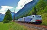 Lokomotion 189 914 & RTC 186 xxx mit Klv-Zug am 03.08.2013 in Gossenaß gen Bozen   