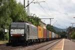 MRCE Dispolok/ERS Railways ES 64 F4-110 am 22.6.13 mit einem Containerzug in Bonn-Oberkassel.