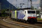 189 917 von Lokomotion und 486 510 von BLS (angemietet durch Lokomotion)in Kufstein am 28.06.2014