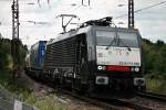 SBB Cargo ES 64 F4-990 am 12.07.2014 mit dem 43090 (Gallerate - Ludwigshafen BASF Ubf) beim Abzweig Leutersdorf gen Norden.