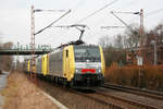 ES 64 F4-002 und weitere Loks aus dem MRCE Dispolok-Pool auf dem Weg von Mönchengladbach nach Bayern.
Aufgenommen am 28. Februar 2009 in Pulheim.
