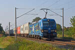 Mit einem Containerzug am Haken rollte 192 104 der EGP am 17.09.24 durch Greppin Richtung Bitterfeld.