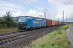 192 076-8 ist am 12.09.2024 mit einem Containerzug in Richtung Süden unterwegs,gesehen bei Kerzell.