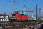 Siemens Vectron 193 335-7 der DB durchfährt den Bahnhof Pratteln. Die Aufnahme stammt vom 03.03.2022.