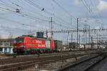 Siemens Vectron 193 342-3 der DB durchfährt am 23.02.2023 den Bahnhof Pratteln.