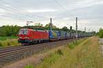 Mit einem KLV-Zug der LKW-Walther rollte 193 315 am Abend des 29.06.23 durch Landsberg Richtung Bitterfeld.