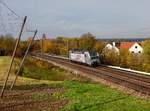 Die 193 806 am 04.11.2017 unterwegs bei Fahlenbach.