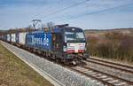 X4E -861 von boxXpress ist mit seinen Containerzug in Richtung Süsen unterwegs,gesehen am 15.03.2018 in Würzburg/Süd.