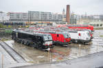 Die neuen Vectron Lokomotiven kann man vor der Auslieferung in Regensburg im alten Betriebswerk beobachten. Am 27.10.2018 konnte dort eine ziemlich bunte Mischung festgehalten werden. 