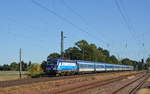 193 298 führte am 22.09.19 den EC 378 nach Kiel durch Weissig Richtung Falkenberg(E).