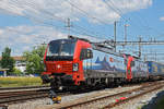 Doppeltraktion, mit den Siemens Vectron 193 478-5 und 193 473-6 durchfährt den Bahnhof Pratteln. Die Aufnahme stammt vom 23.06.2020.