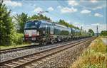 X4E -661 u.193 662-4, 193 558 +2x 193 xxx u.170 021-7 PL sind am 05.07.2017 als Lokzug in Richtung Norden bei Thüngersheim unterwegs.