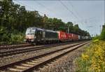 X4E -870 ist mit einen Containerzug bei Elm in Richtung Süden am 30.08.2017 unterwegs.