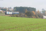 193 801 mit einem alten Speisewagen bei Laaber Richtung Nürnberg, 04.11.2016