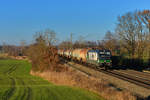 193 230 mit einem Kesselzug am 29.11.2016 bei Hilperting.