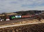 Die 193 237 mit einem Güterzug am 11.03.2018 unterwegs bei Haiding.