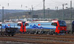 Am Samstag 10.03.2018 stand   der Siemens Vectron-Lokzug (6 Lokomotiven)  im Hagener Gbf an der Spitze  die Lok 193 465.