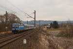 CD Vectron 193 298 mit EC Wagenpark auf Messfahrt zwischen Novo Sedlo und Cheb hier Aufgenommen bei Chotikov am 17.03.2018