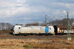 Die 193 827-3 der Railpool am 05.04.2018 in Nassenheide.